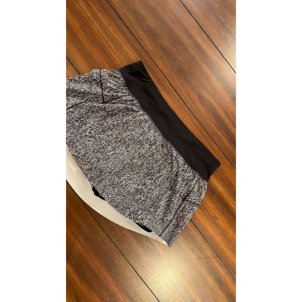 Lululemon Pace Rival Skirt Black White Static Print Athletic Skort Women Size 4 - Picture 7 of 14